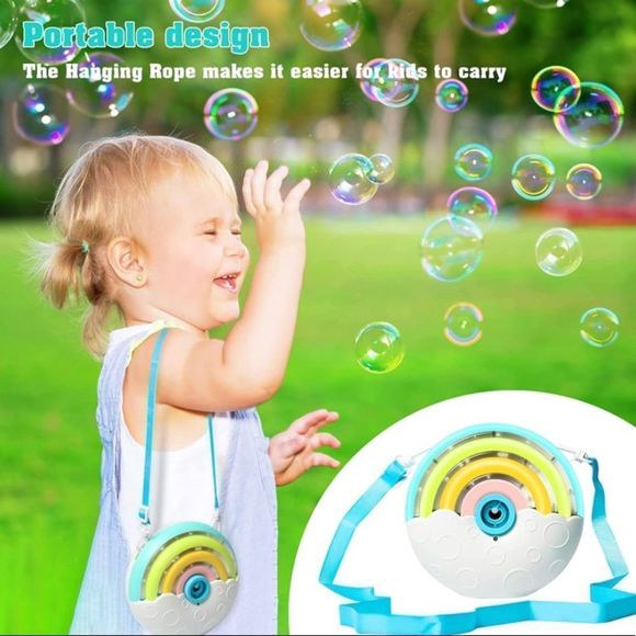 Rainbow Musical Light Up Bubble Machine with Strap! - Picture 2 of 4